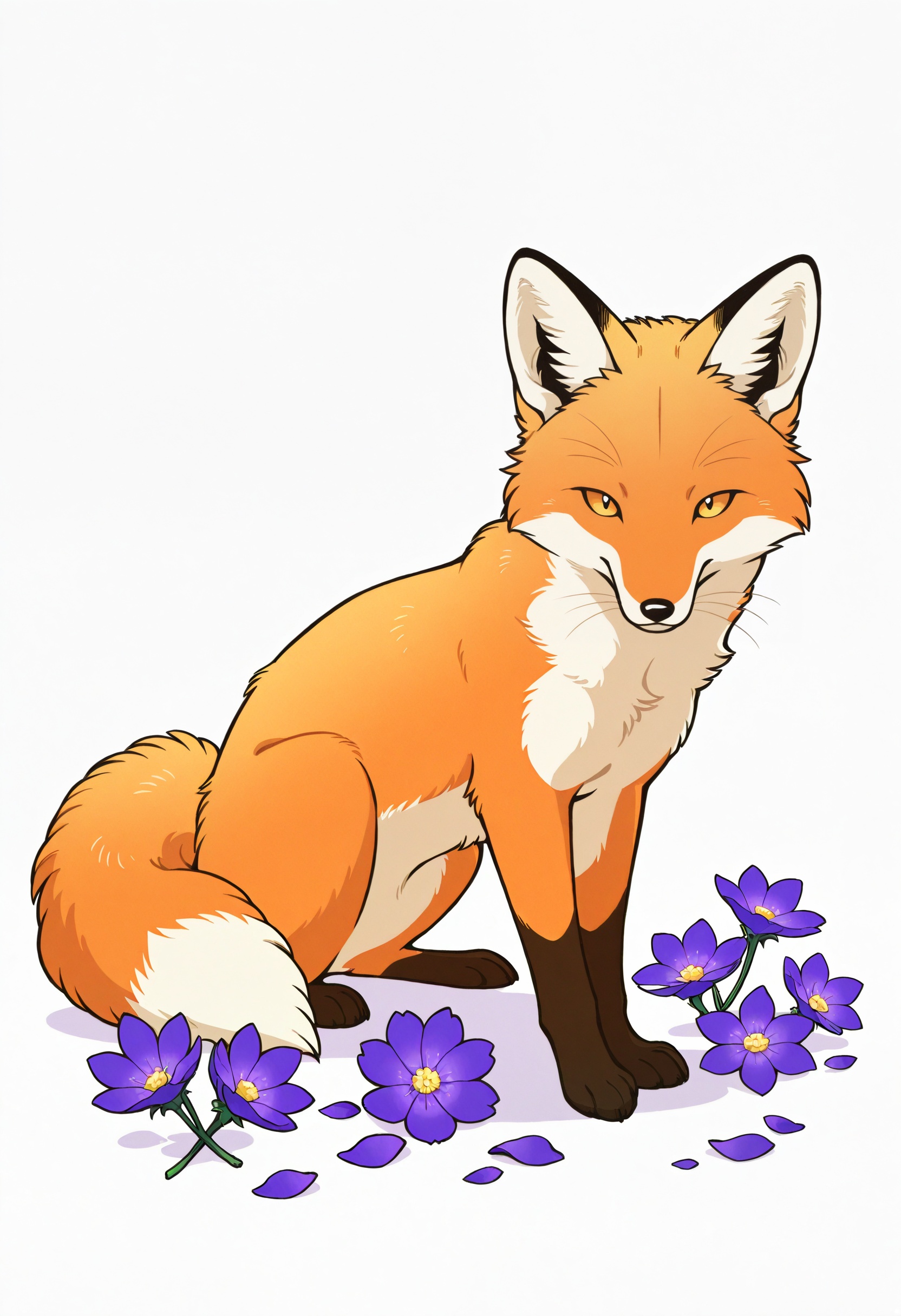 fox,  no humans,  flowers on Tensor.Art