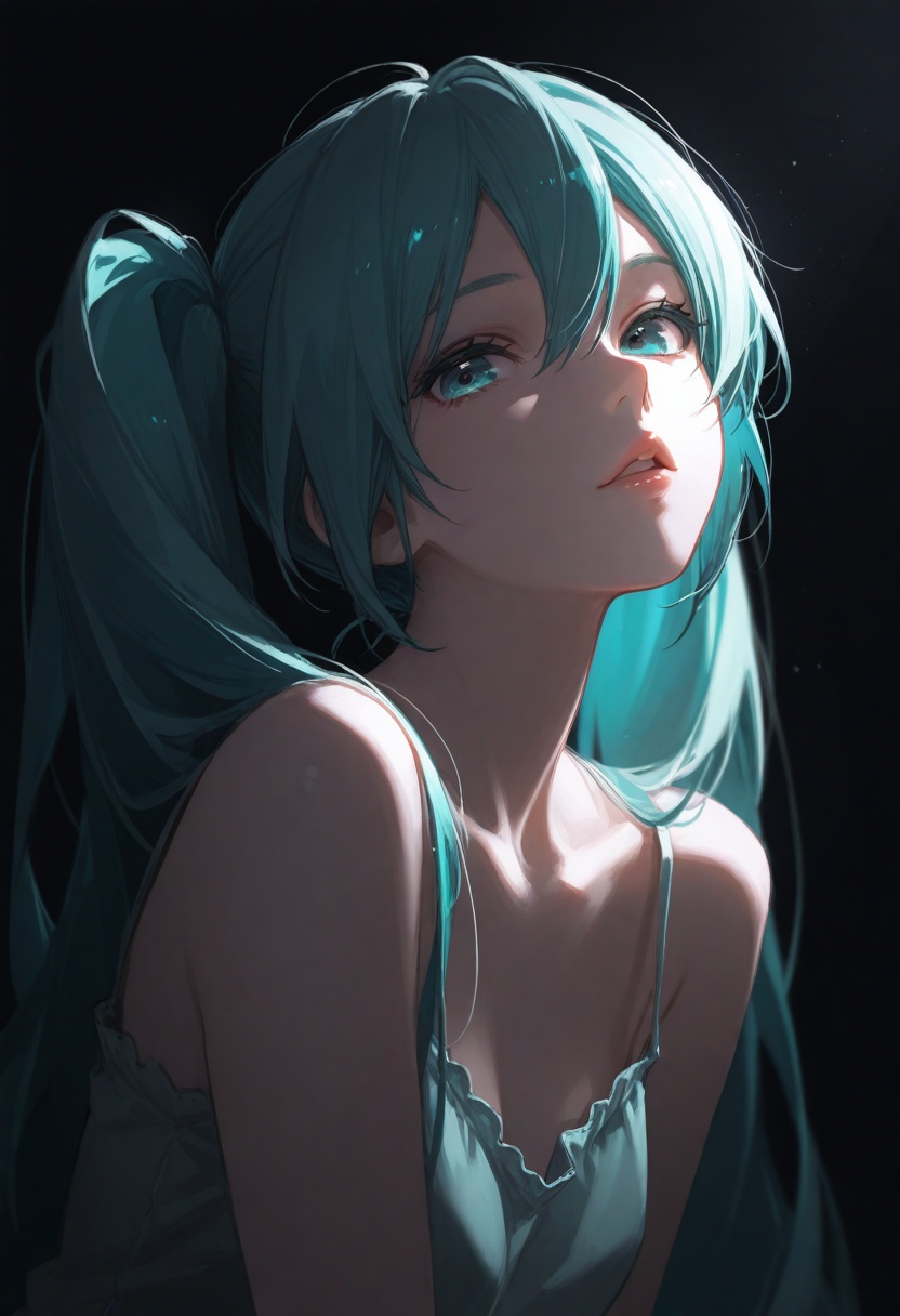 1girl,  hatsune_miku,  lips on Tensor.Art
