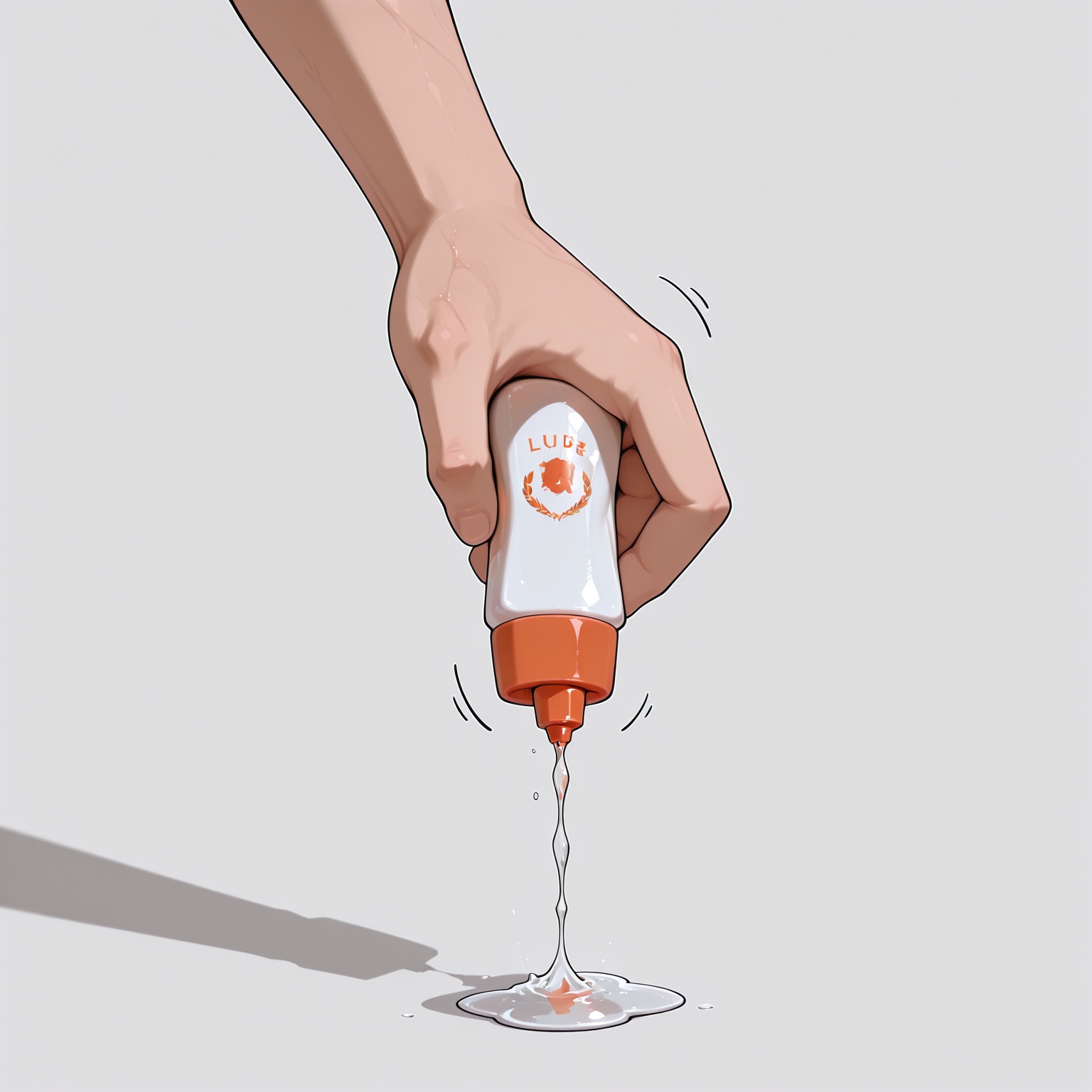 grabbing lotion bottle,  lube,  drip on Tensor.Art