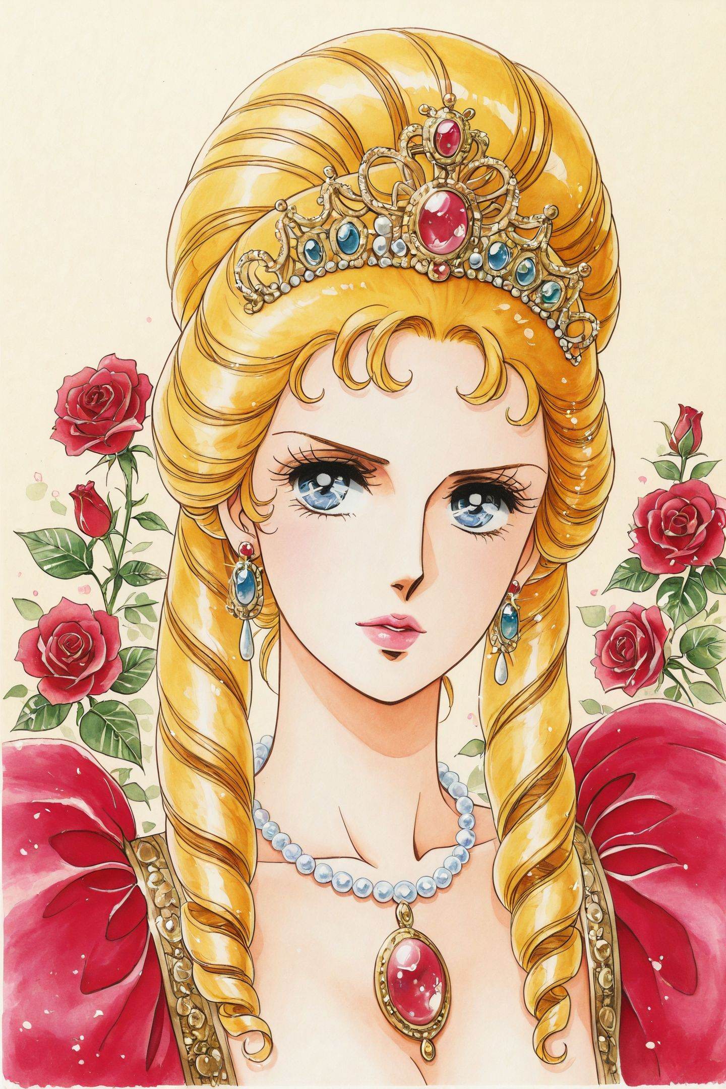 Marie Antoinette \(versailles no bara\),  1girl,  solo on Tensor.Art