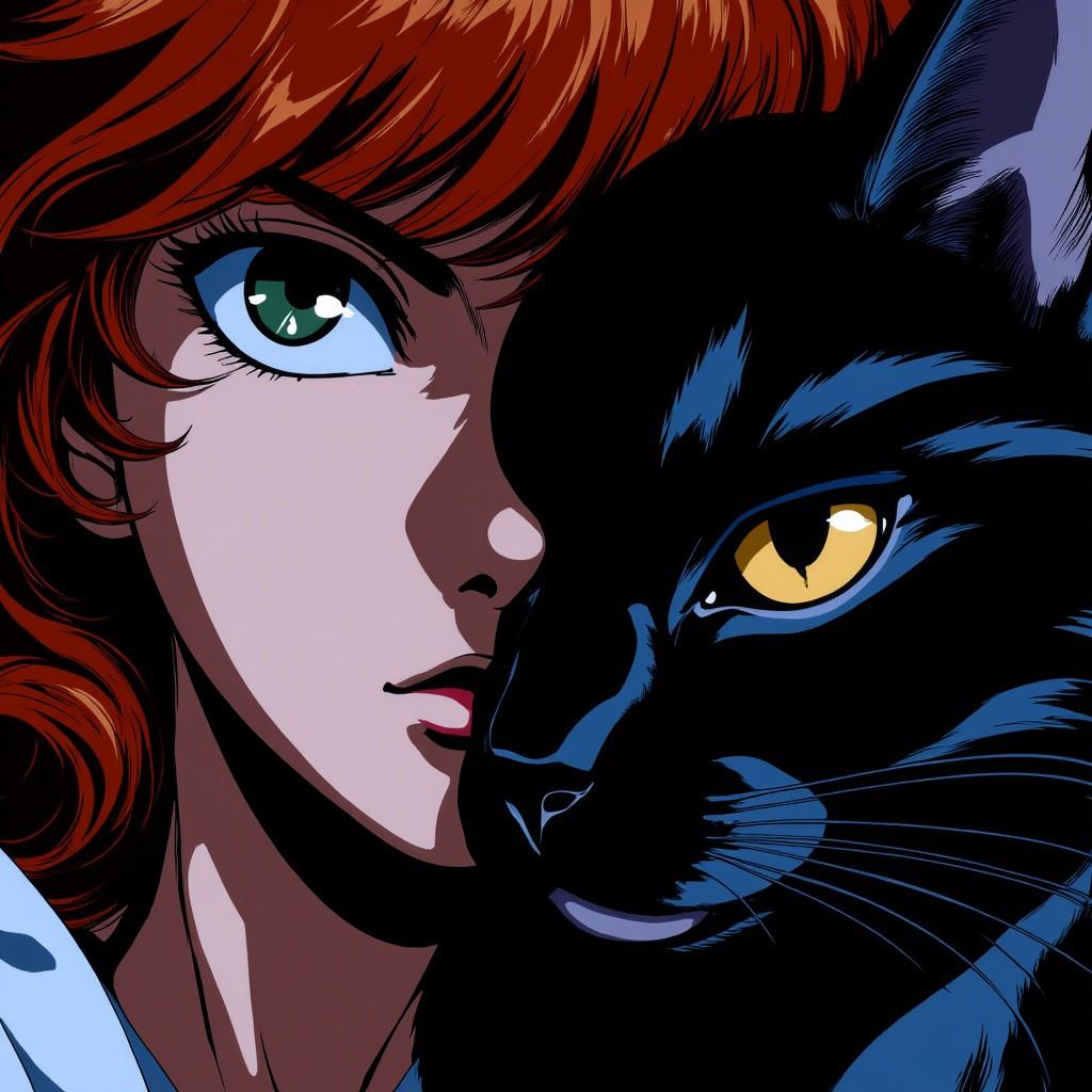 Retro Anime,  girl 18 yearsd old,  with freckles on Tensor.Art