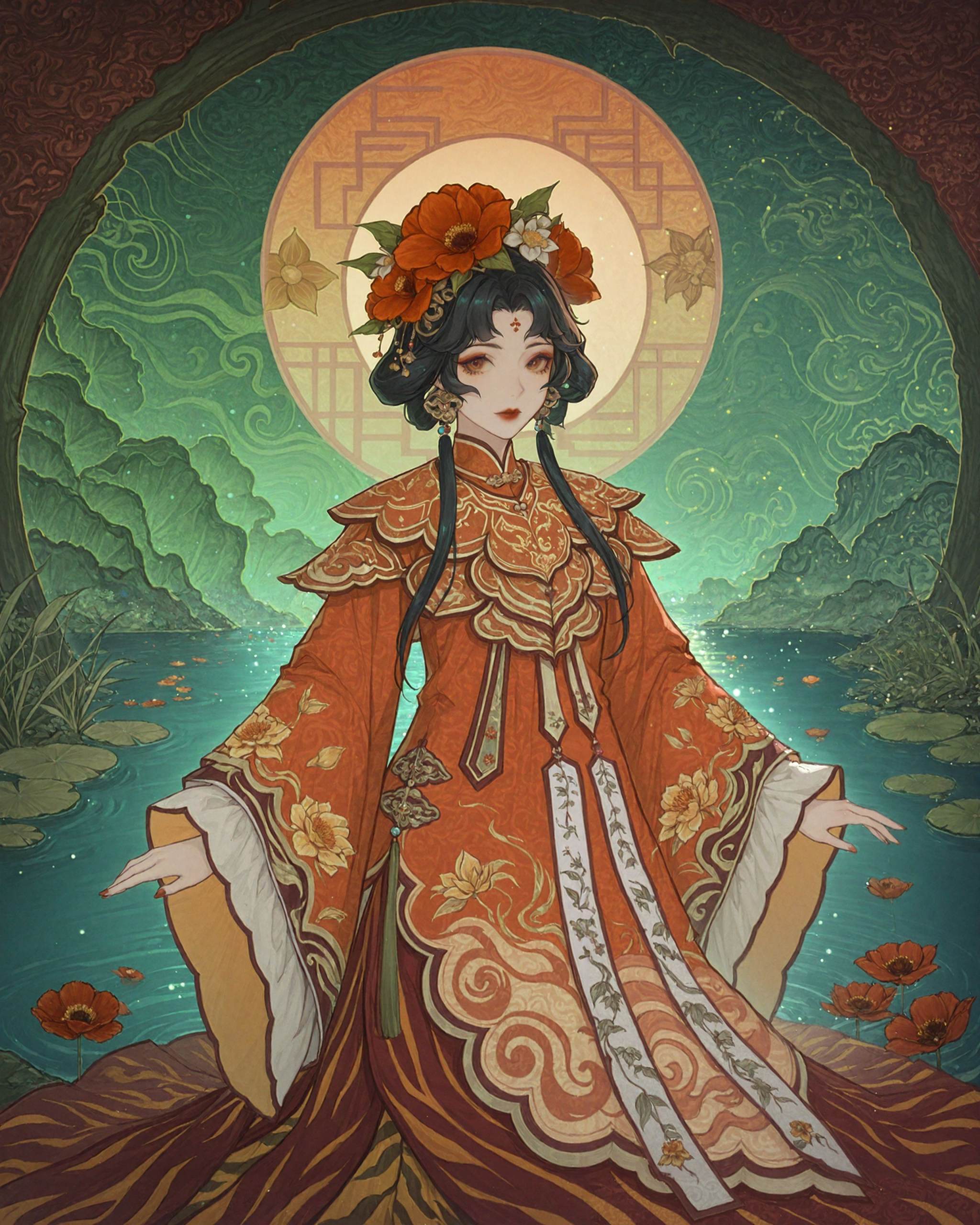 1girl,  yunjian,  black hair on Tensor.Art