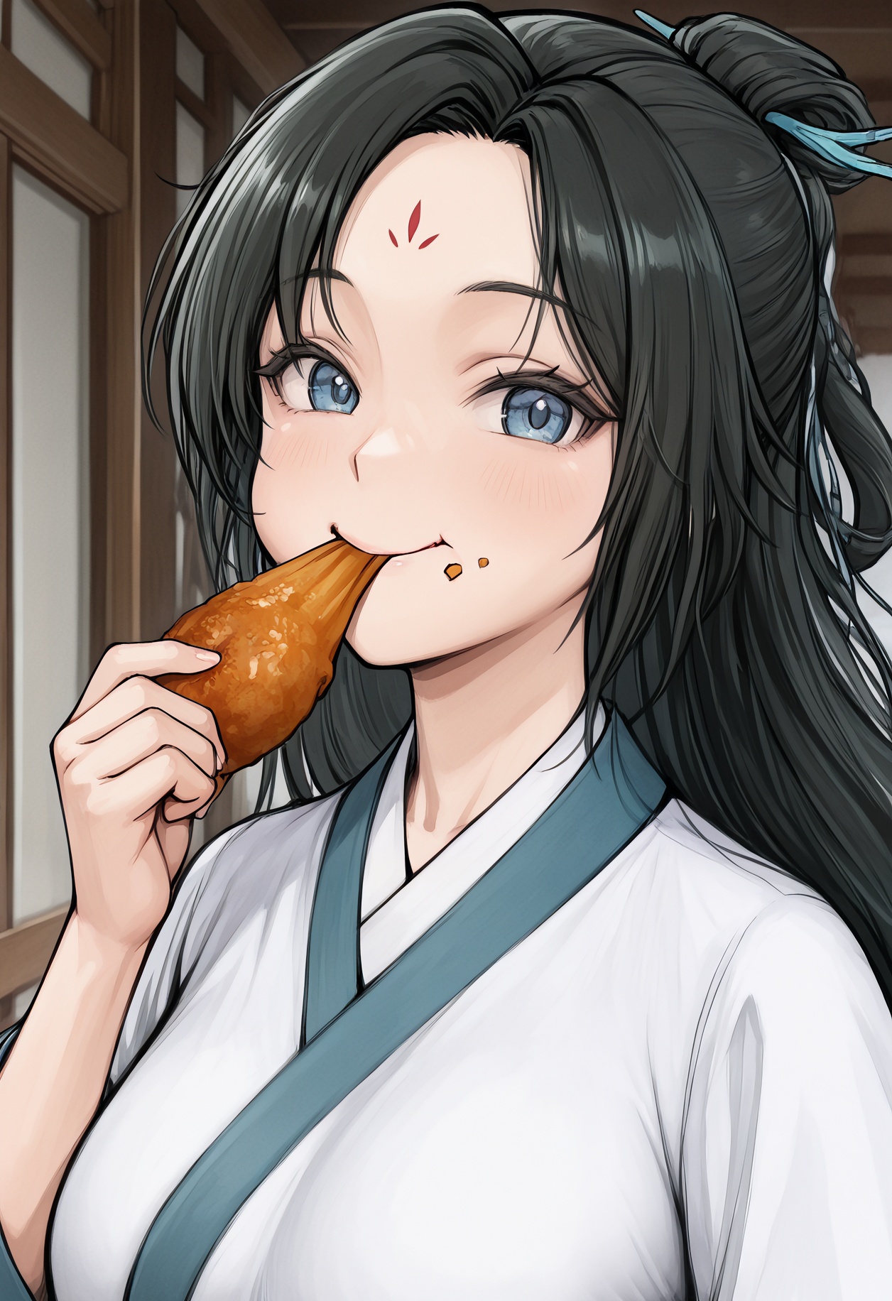 1girl,  black hair,  blue eyes on Tensor.Art