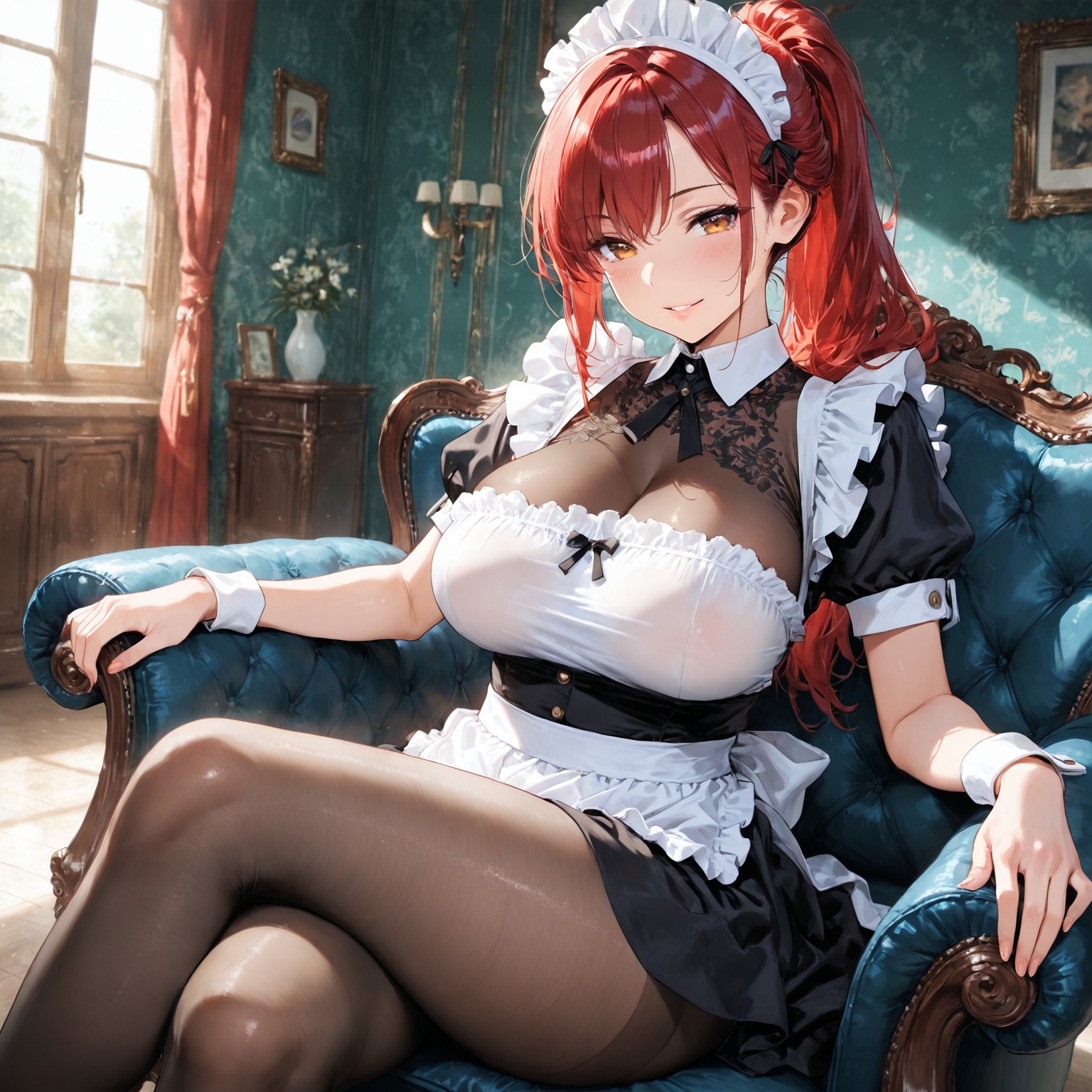 Red ponytail,  beautiful woman,  ***** on Tensor.Art