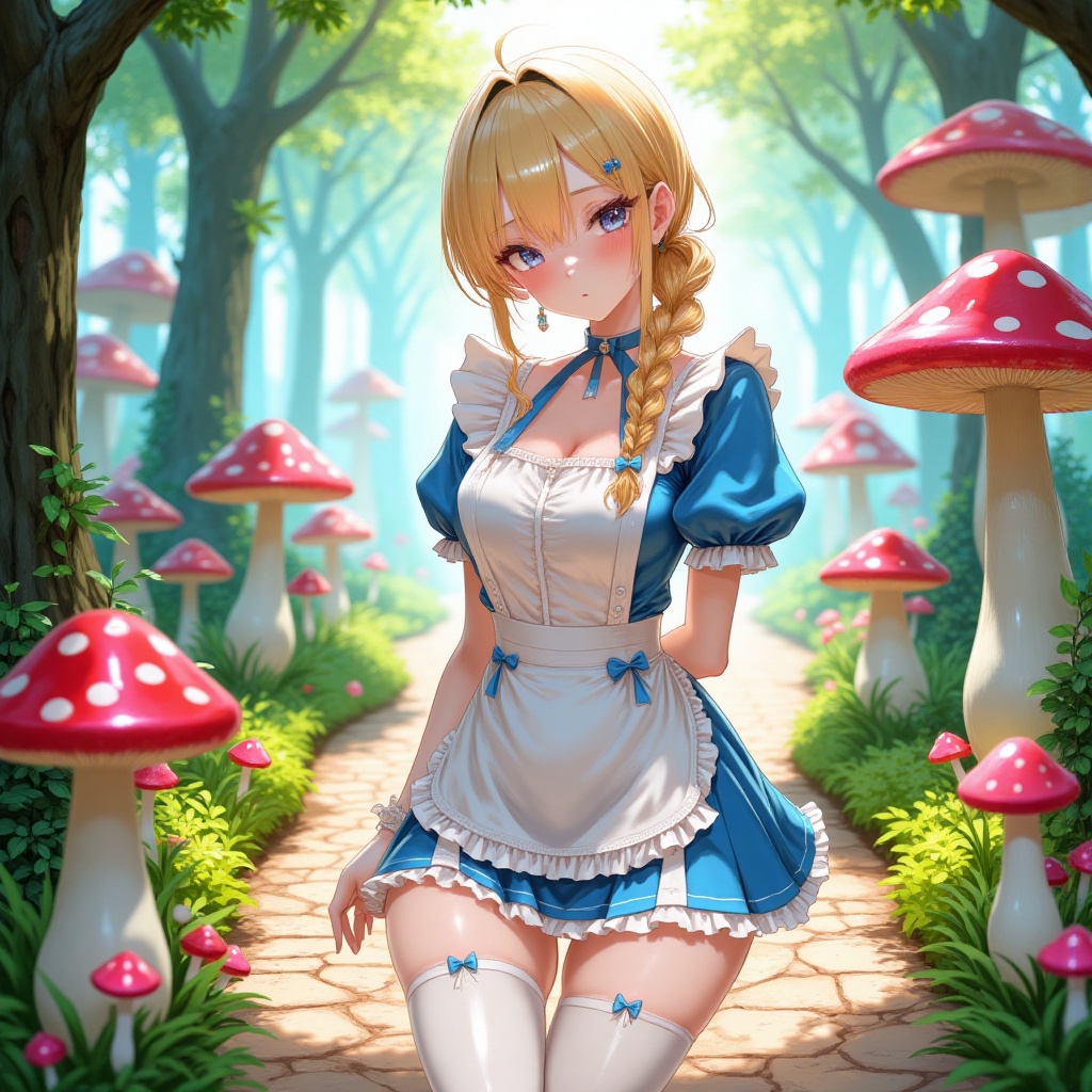 (masterpiece),  A photorealistic portrait of an 18-year-old woman cosplaying as Alice in a cute,  flirty on Tensor.Art