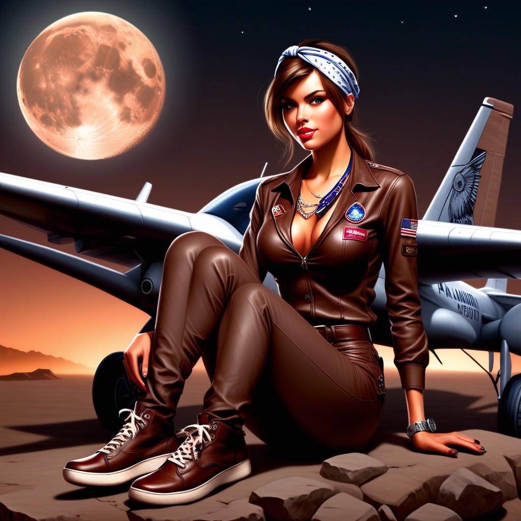 medium breasts,  brown background,  aircraft on Tensor.Art