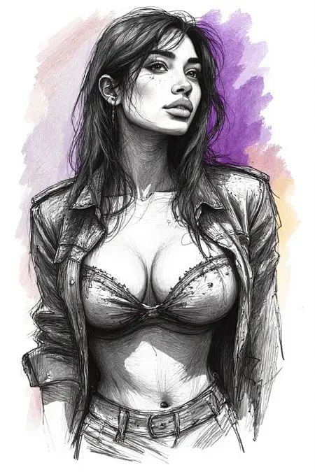 Drawever,  looking away,  a confident woman on Tensor.Art