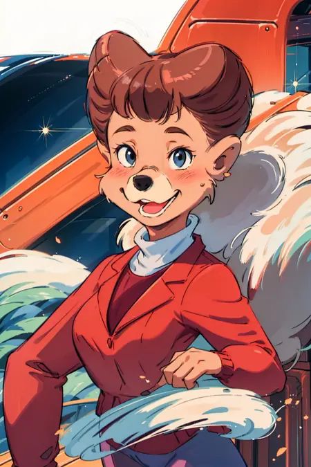rebecca cunningham,  furry female,  red jacket on Tensor.Art