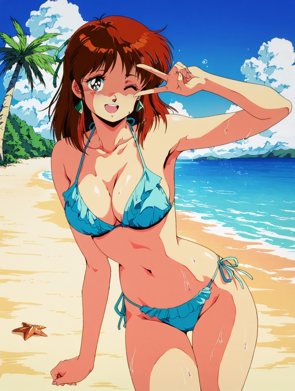 stigma retro anime artstyle,  anice farm,  swimsuit on Tensor.Art