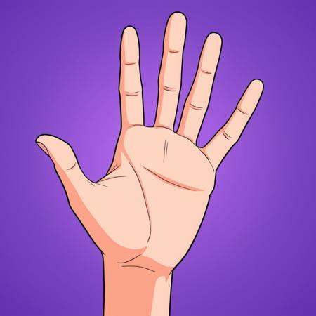 anime artwork of a cartoon hand reaching out towards a purple background,  anime style,  key visual on Tensor.Art