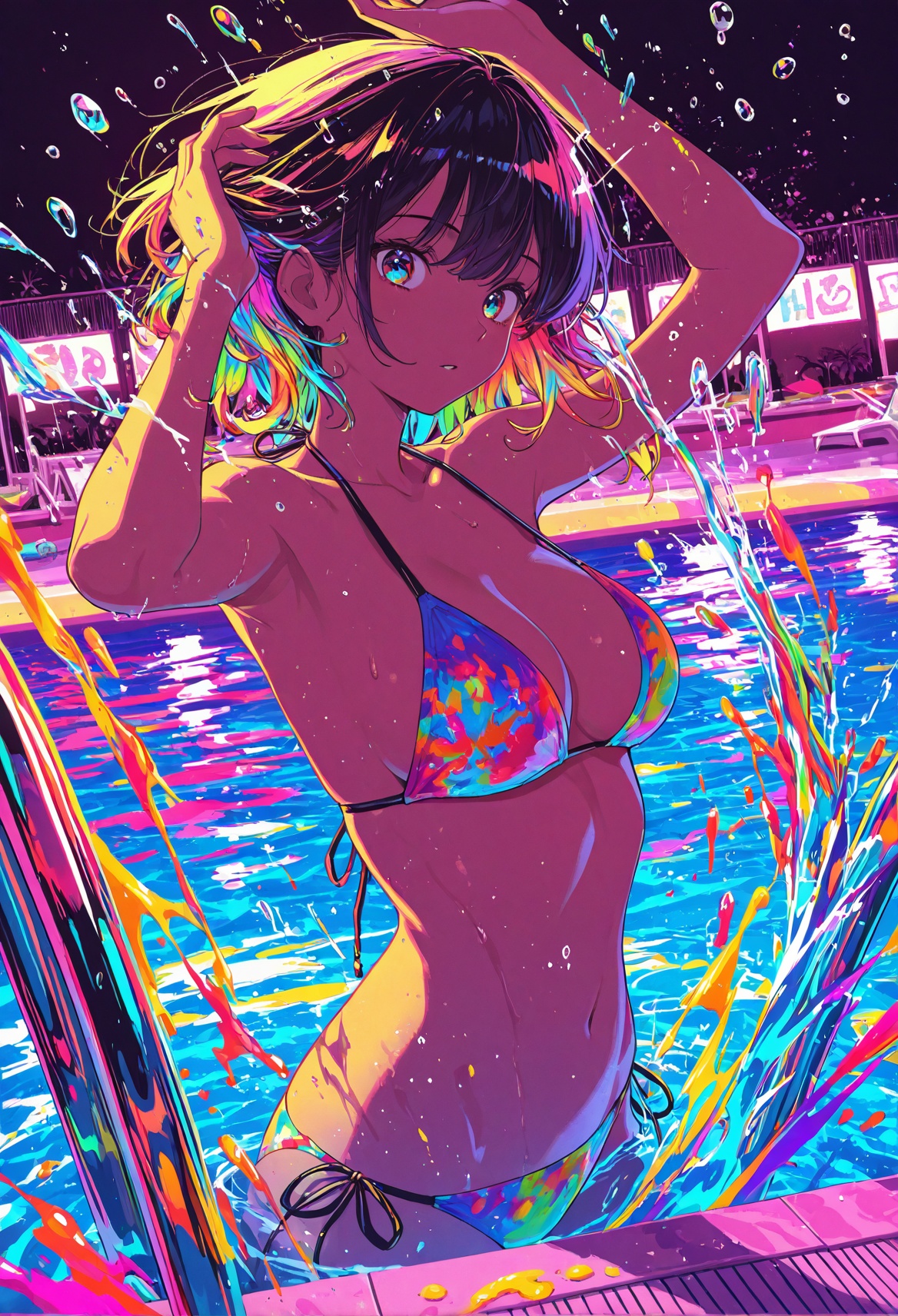 1girl,  pool,  bikini on Tensor.Art