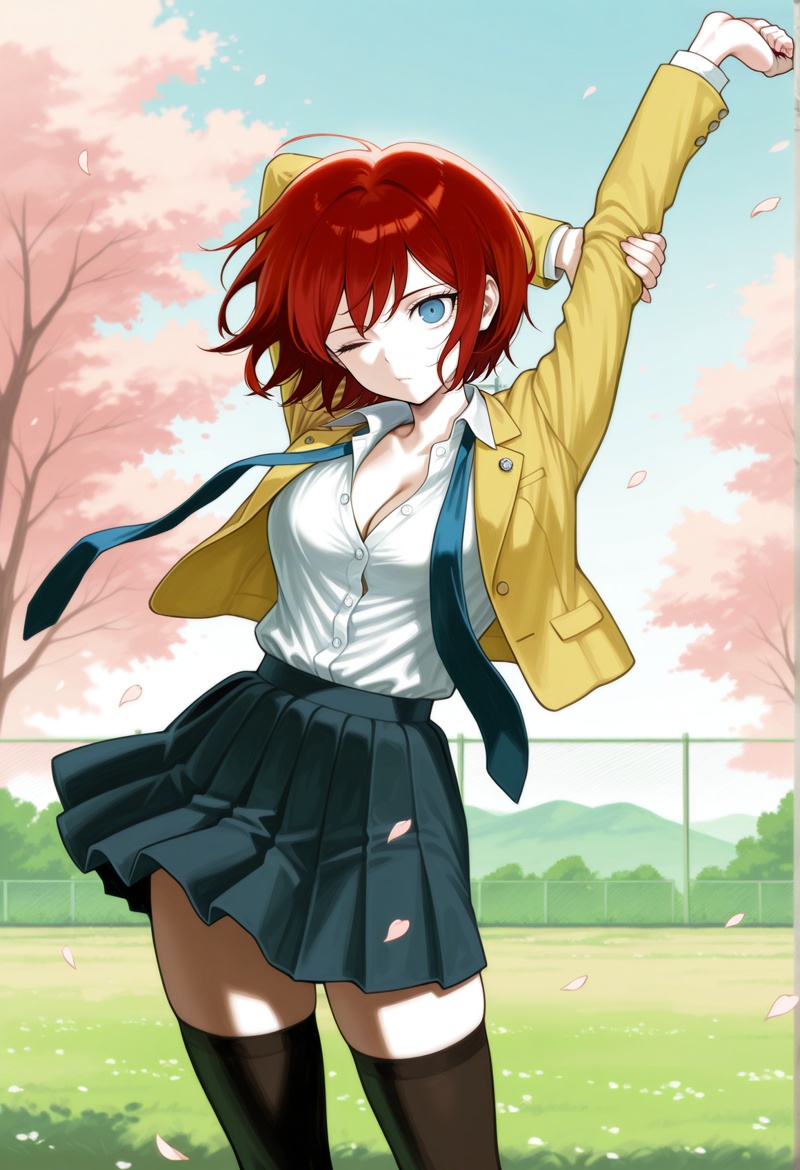 1girl,  short hair,  red hair on Tensor.Art