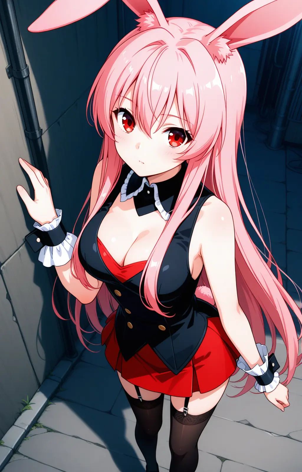pc-kurousagi,  red eyes,  long hair on Tensor.Art