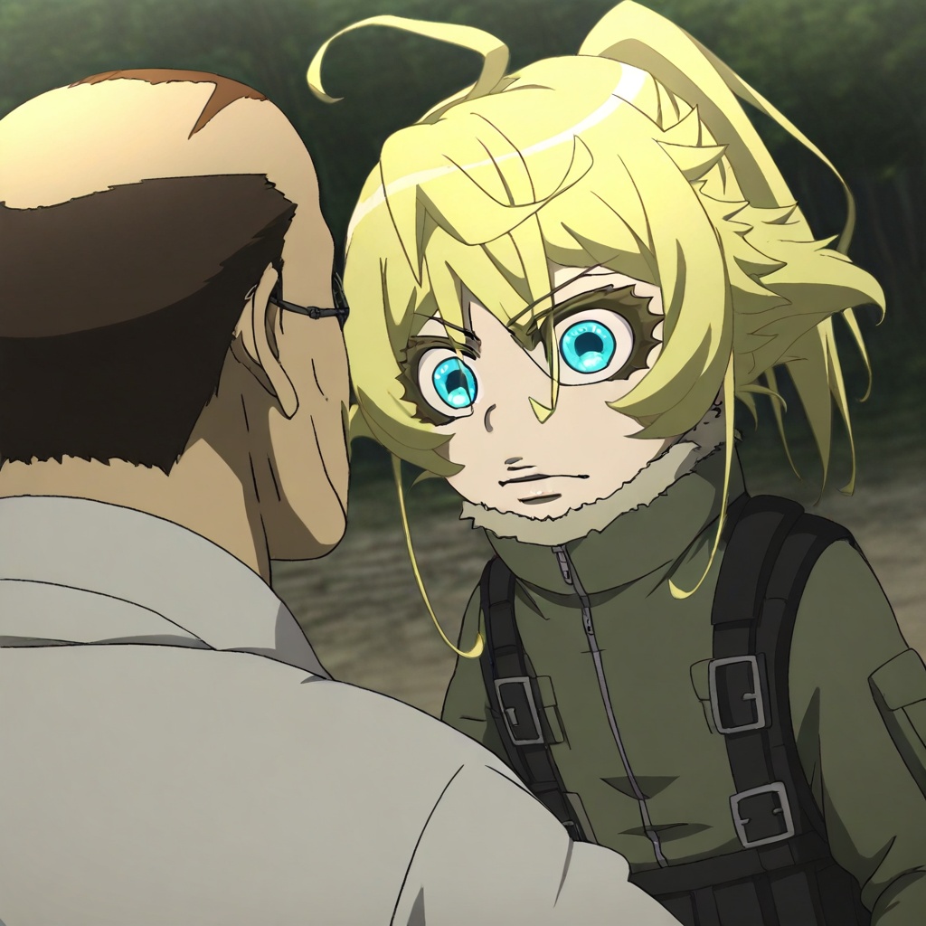 LoriaYS and tanya degurechaff-couple focus,  anime screencap,  anime screencap on Tensor.Art
