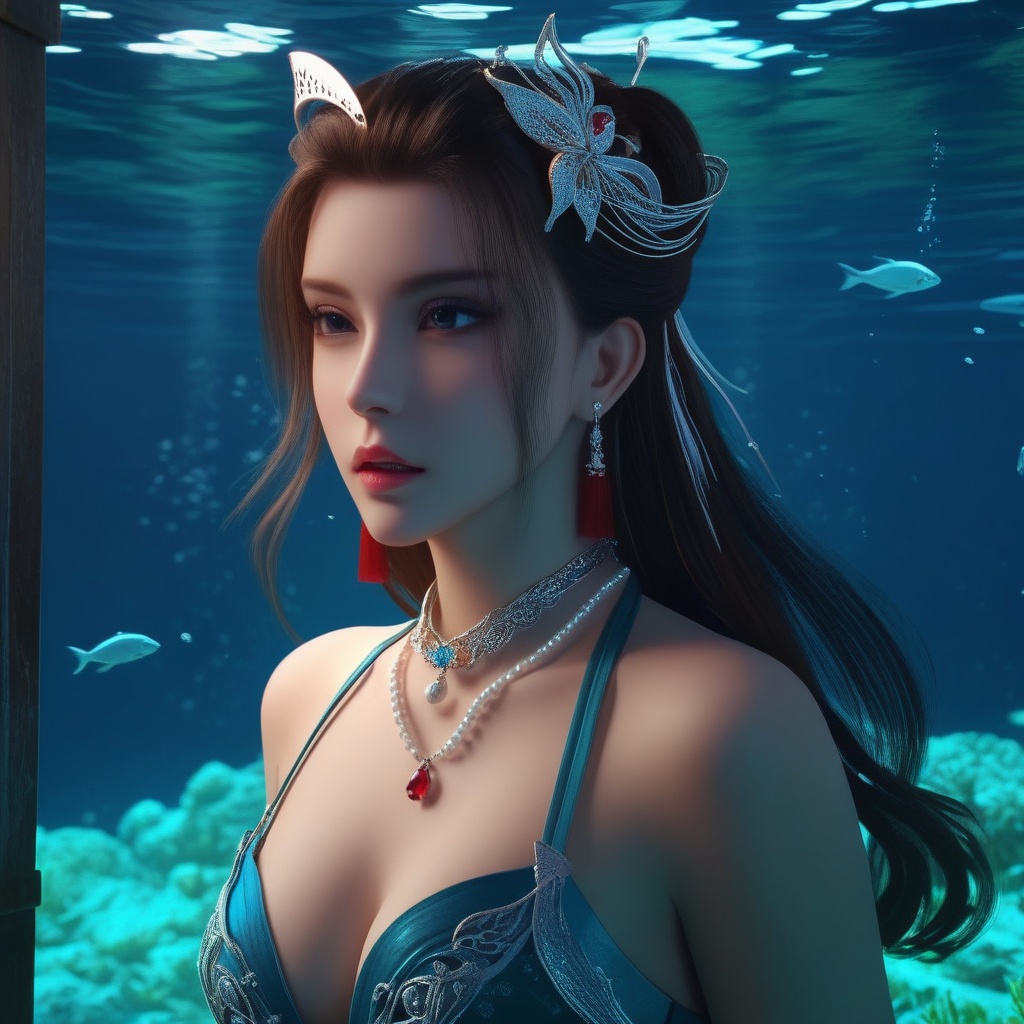 <lora:832-DA-XL-少年白马醉春风-晏琉璃-白衣:0.8>, (,1girl, ,best quality, ),,masterpiece, ((((, solo,  , ,solo focus, ,underwater, )))) ,ultra realistic 8k cg,   clean, masterpiece,     cinematic lighting, cinematic bloom,  (( , )),, , unreal, science fiction, luxury, jewelry, diamond, gold, pearl, gem, sapphire, ruby, emerald, intricate detail, delicate pattern, charming, alluring, seductive, erotic, enchanting, hair ornament, necklace, earrings, bracelet, armlet,,(cleavage),,