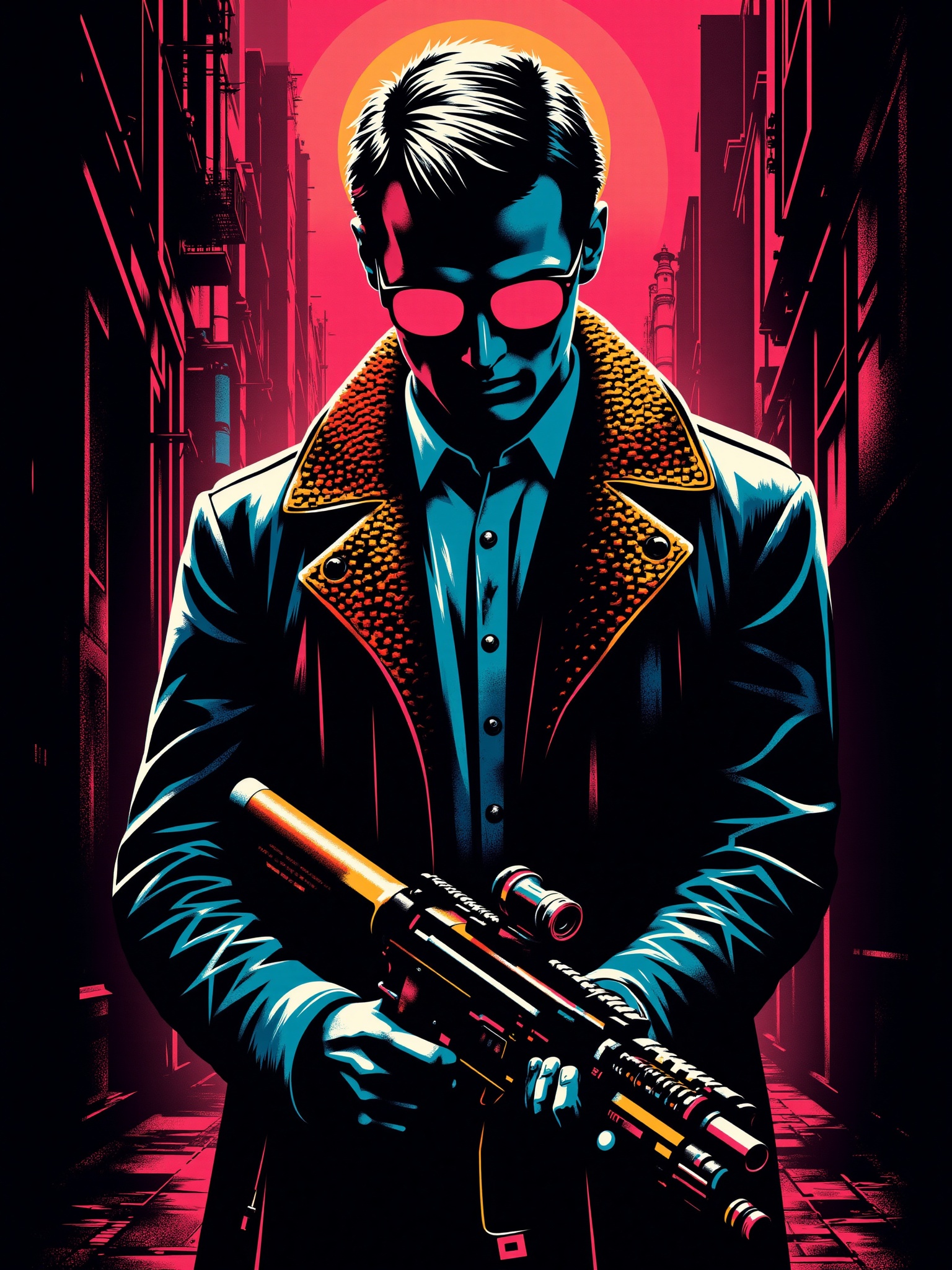 mad-stncl,  man cyberpunk alley , on Tensor.Art