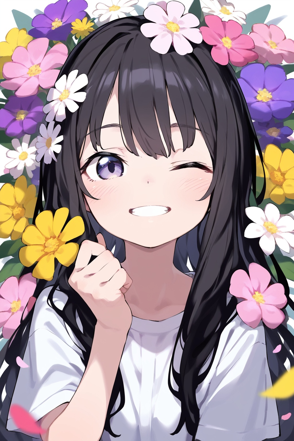 1girl,  solo,  one eye closed on Tensor.Art