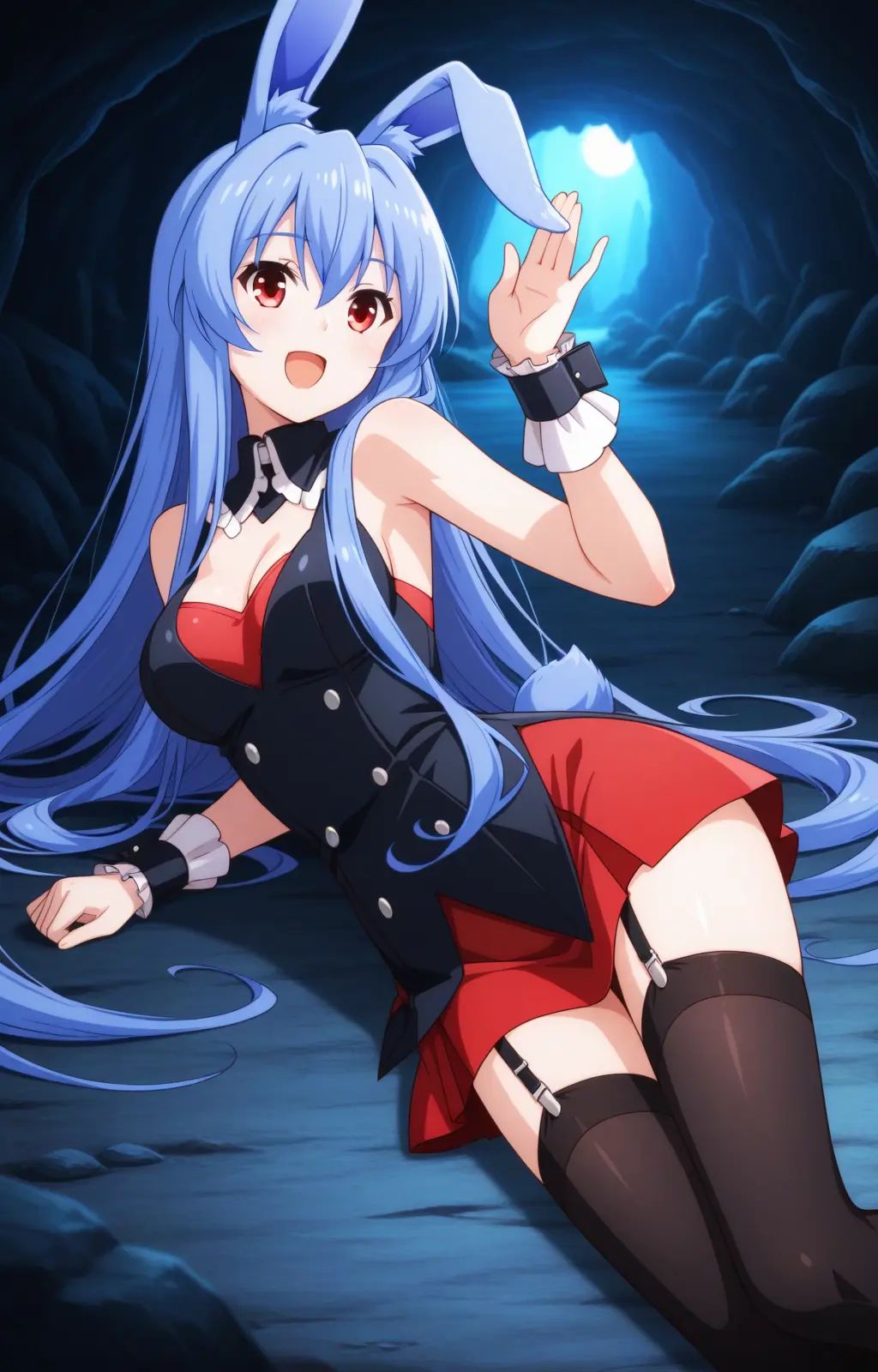 pc-kurousagi,  red eyes,  long hair on Tensor.Art