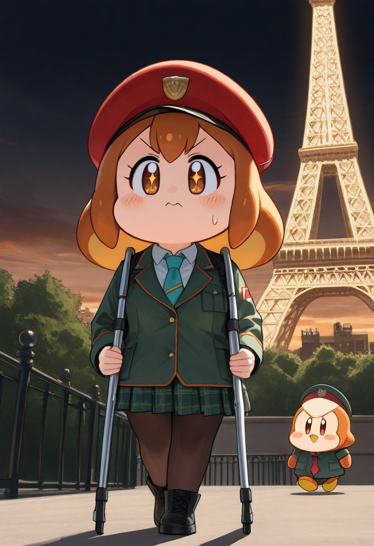 ultra detailed meme,  waddle_dee,  wearing 10_berets_stack on Tensor.Art