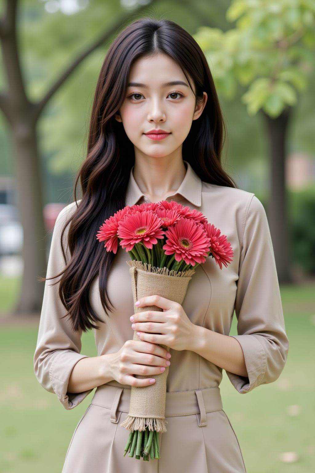 large breasts,  extremely slim waist,  A photograph of a girl with fair skin and long on Tensor.Art