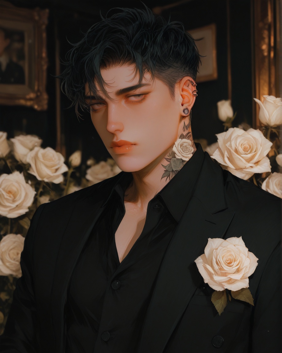 male focus,  solo,  mature on Tensor.Art