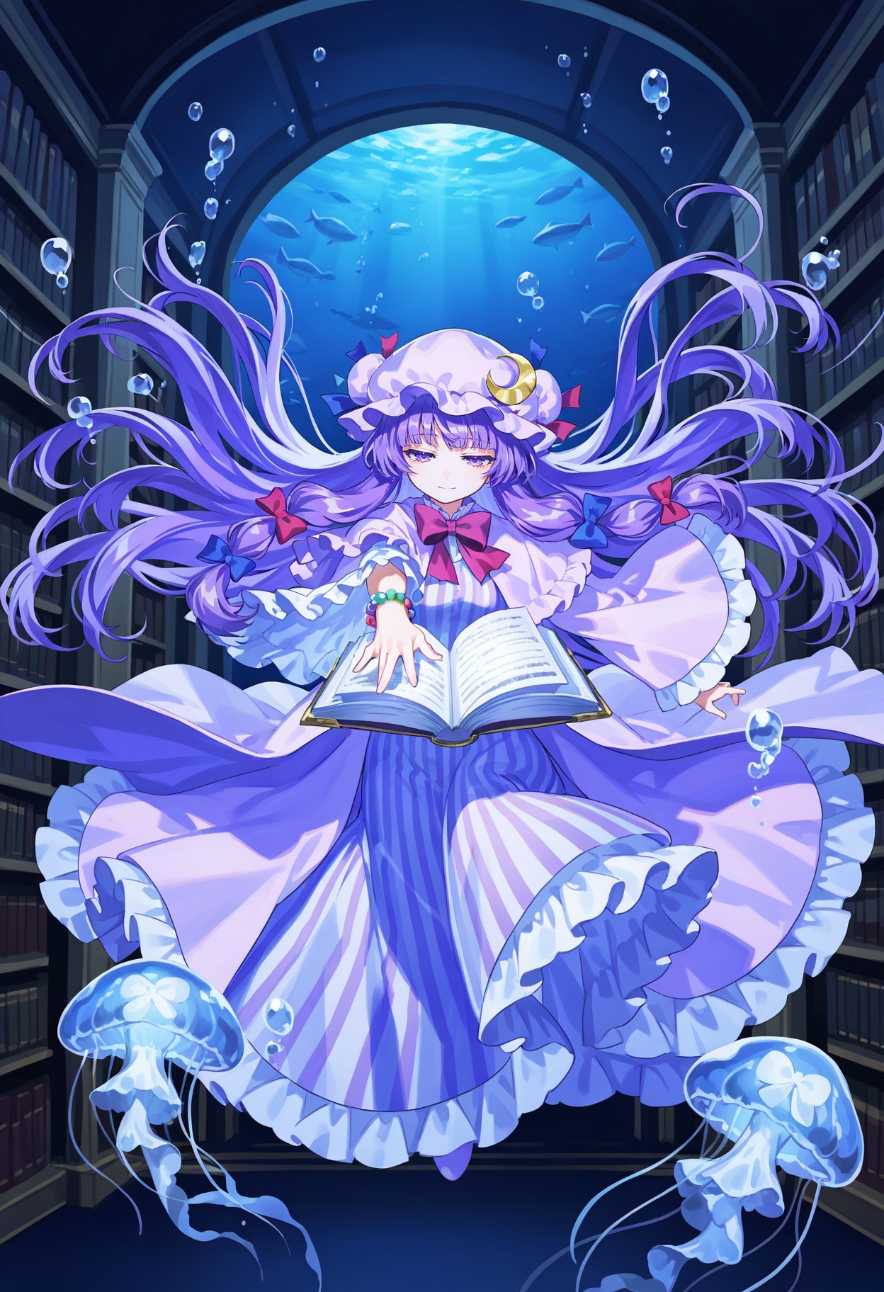 1girl,  patchouli knowledge,  touhou on Tensor.Art