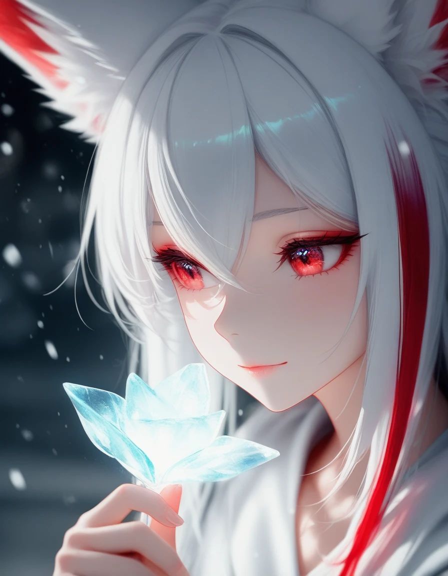 1girl,  fox girl,  red eyes on Tensor.Art