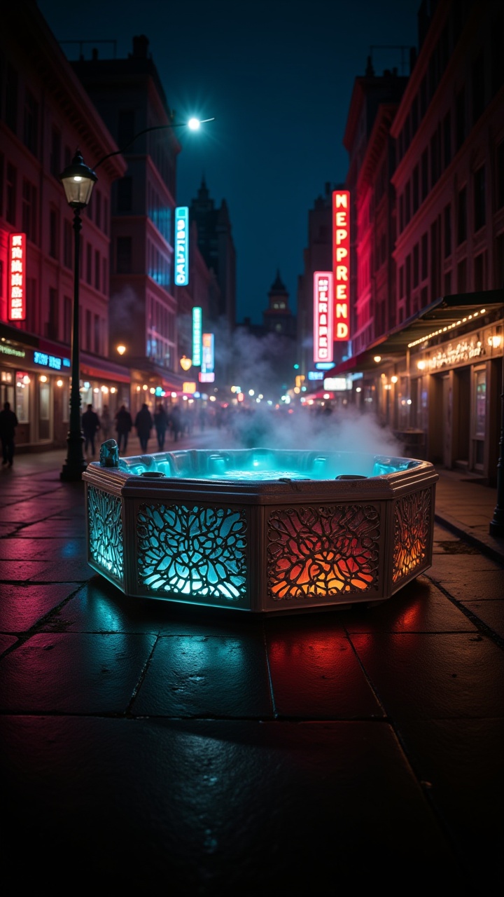 Cinematic still,  The hot tub,  a magnificent work of art on Tensor.Art
