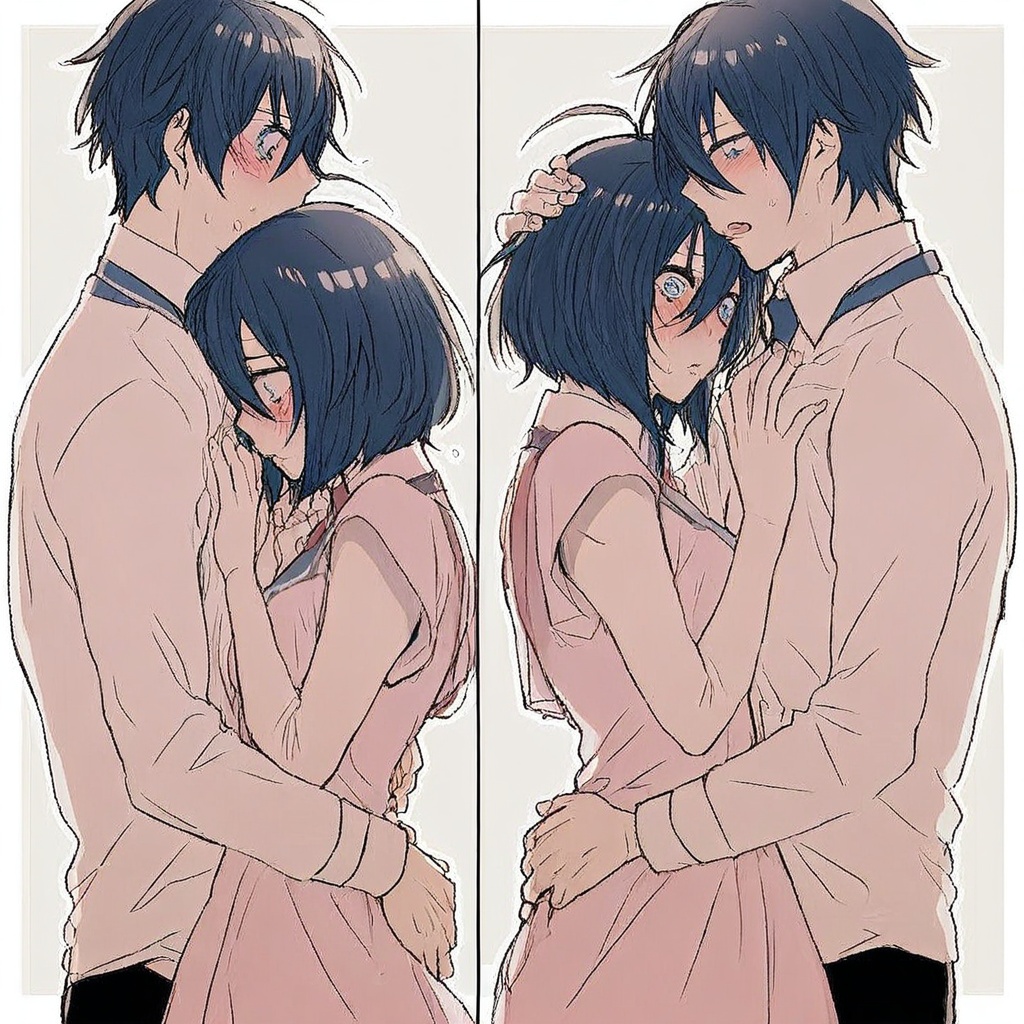 dual persona hetero-genderswap (m couple f) focus,  anime screencap,  masterpiece on Tensor.Art