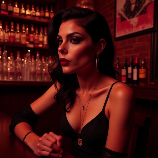 JuneGoth99 at a bar on Tensor.Art