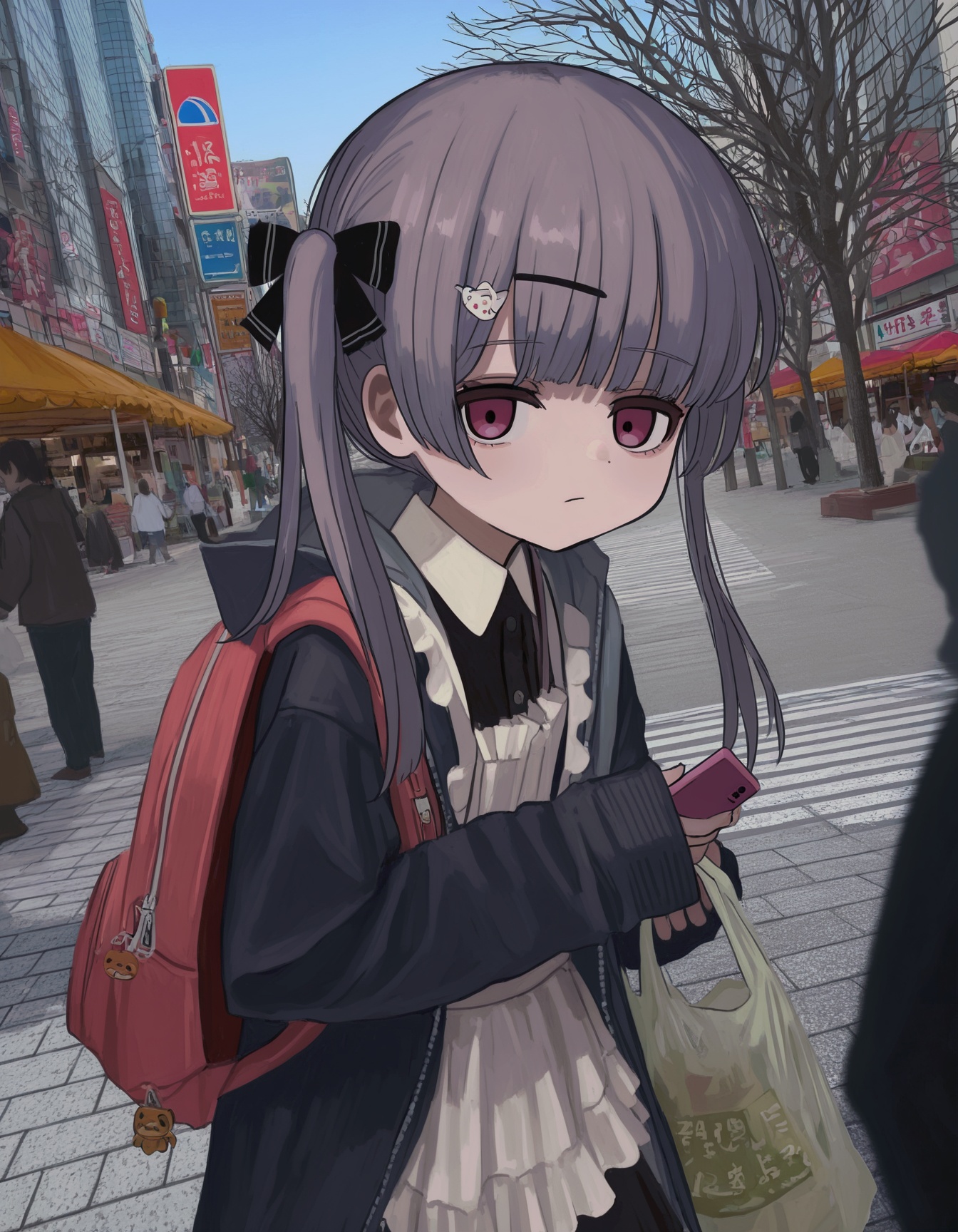 1girl,  short girl,  red eyes on Tensor.Art