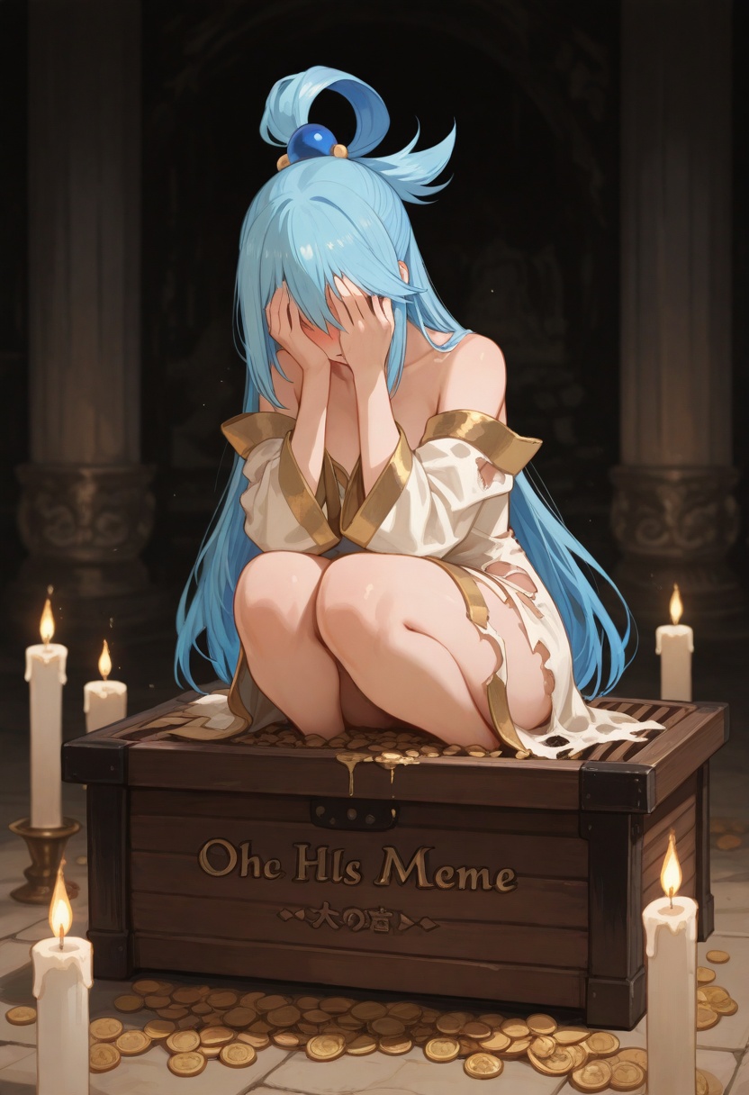 aqua \(konosuba\),  ,  baroque meme composition on Tensor.Art