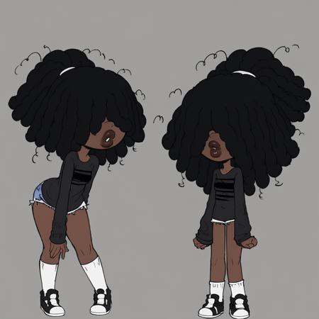 (ponytail hairstyle) (petite,  shortstack)(small breasts,  thin arms on Tensor.Art