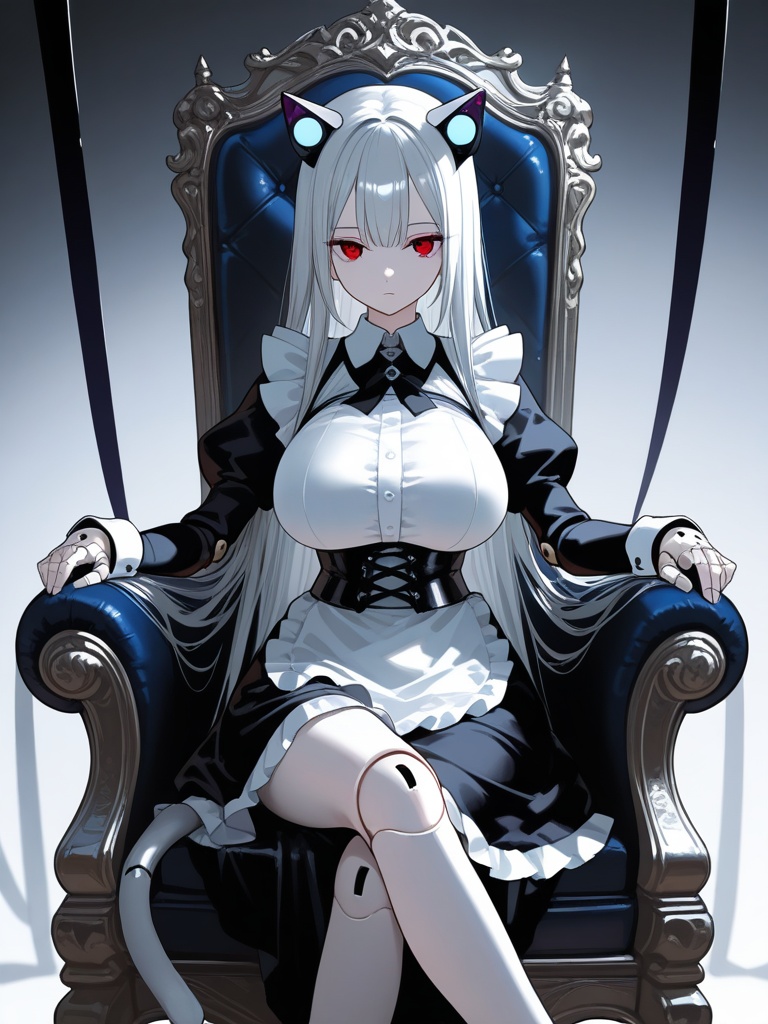 1girl,  silver hair,  long straight hair on Tensor.Art