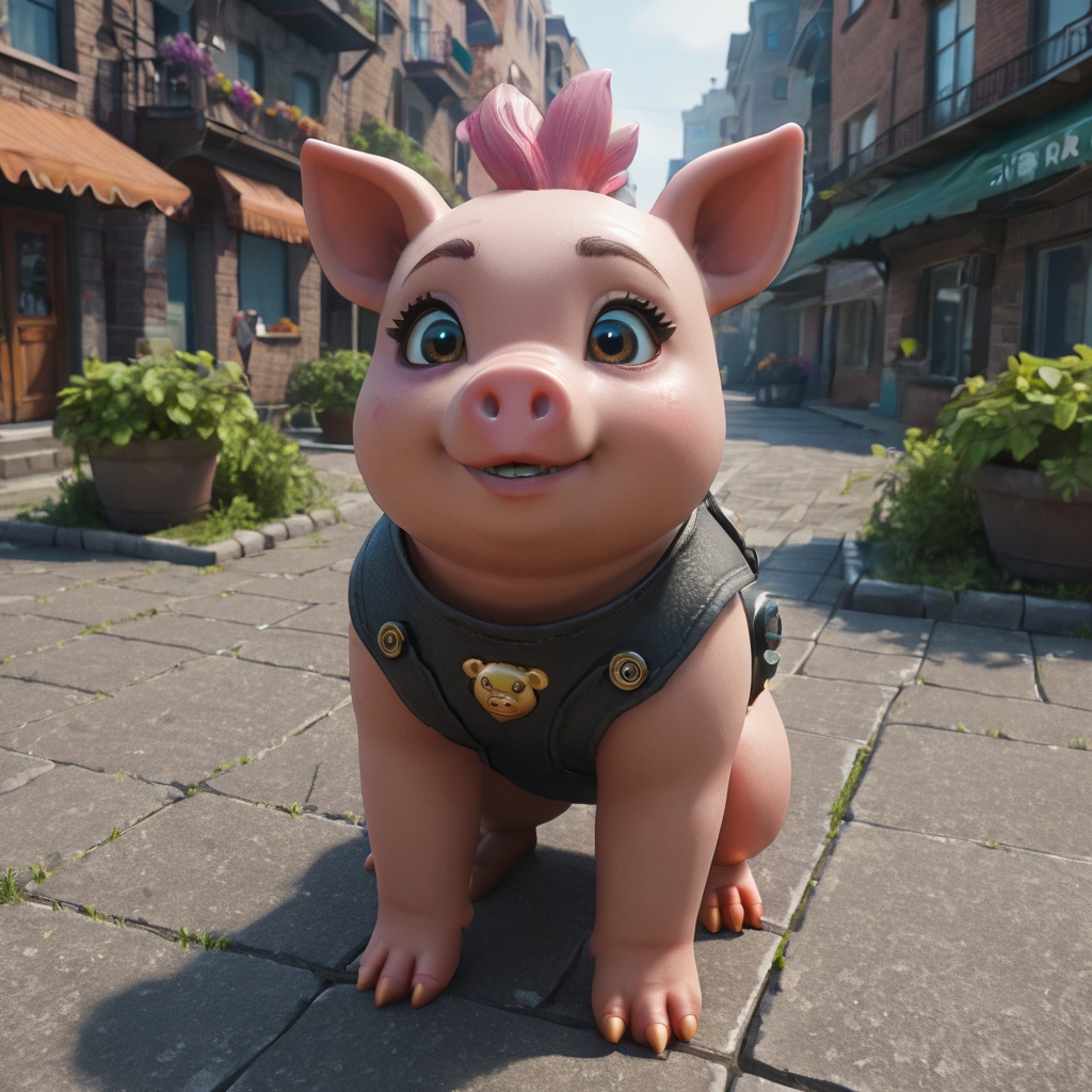 high resolution photograph of a cute chicken pig,  detailed,  vibrant on Tensor.Art