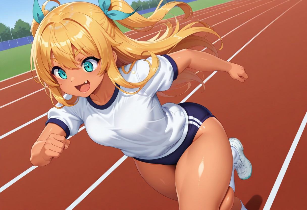 track and field,  running,  front view on Tensor.Art