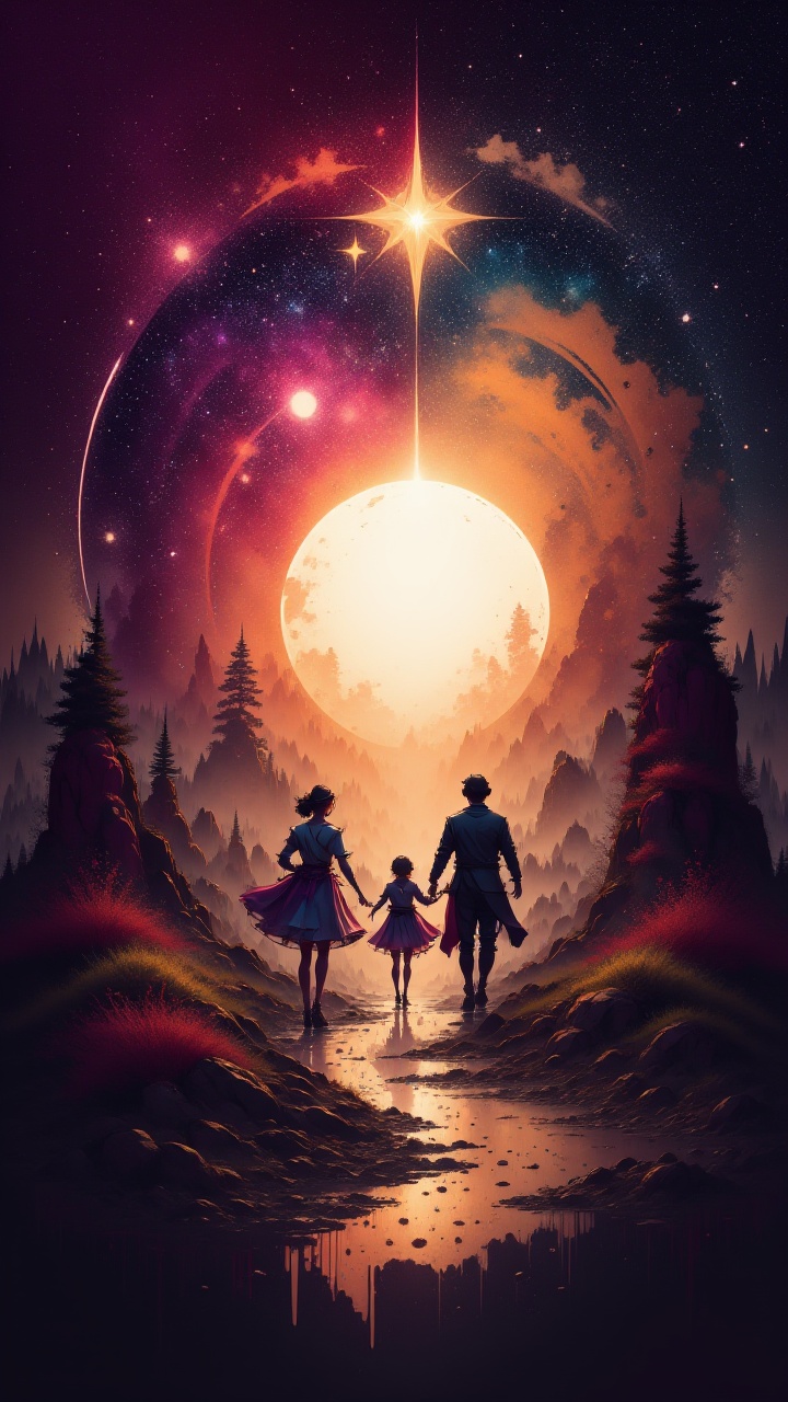 landscape of a world of pure and unadulterated magic fills the screen as a group of stars in shimmering suits dance around...