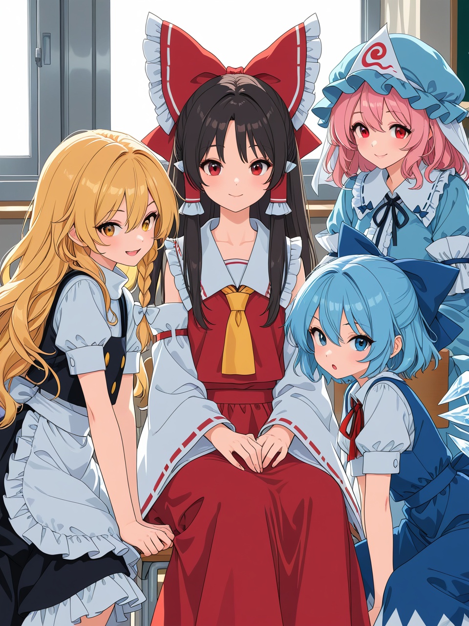party,  5girls,  looking at another on Tensor.Art
