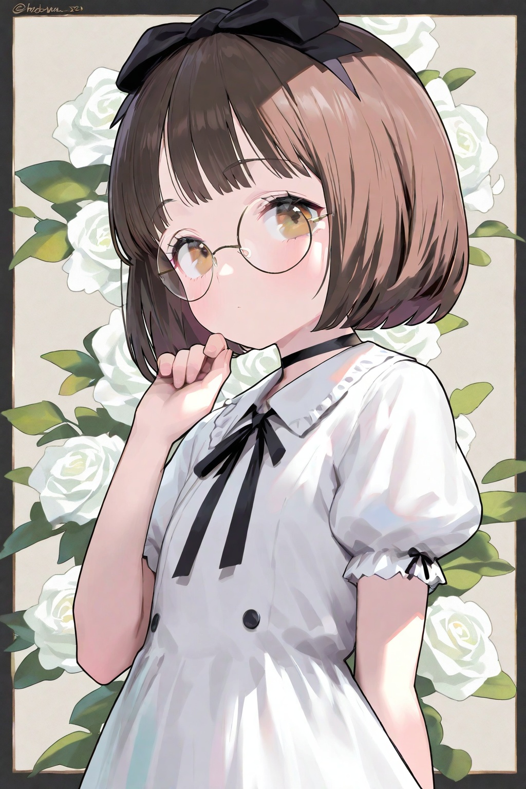 1girl,  solo,  flower on Tensor.Art