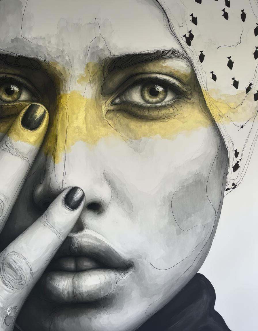Chris Luha Art. This is a digital drawing in a semi-realistic,  stylized manner,  featuring a close-up of a person's face....