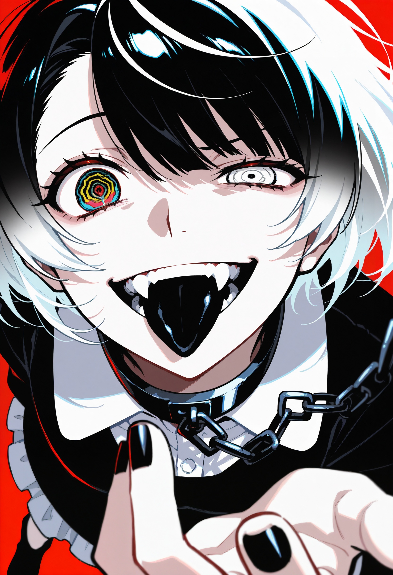 red background,  simple background,  close up face on Tensor.Art