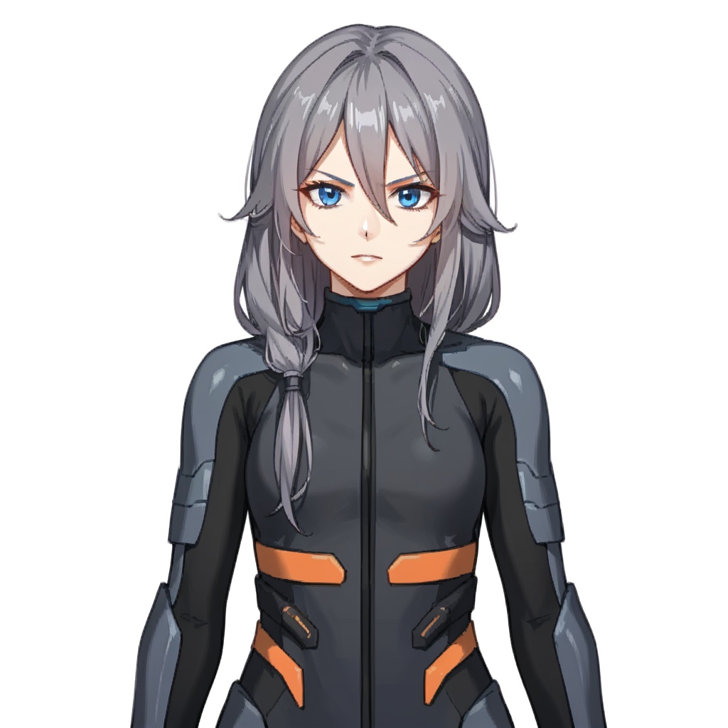 (white background:1.2),looking at viewer,(SOLO:1.4),outline,simple background,upper body, cowboy shot,looking at viewer,(((arms at side))),  fu hua, fu hua mangaver, long hair, monochrome, greyscale, bangs, hair between eyes, blue eyes, blue hair, low-tied long hair, grey hair<lora:shenghen-qsf-pony:0.8>