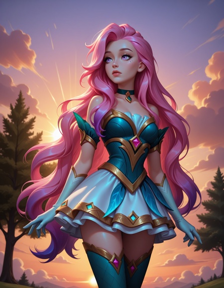 seraphine \(league of legends\),  mark under eye,  dress on Tensor.Art
