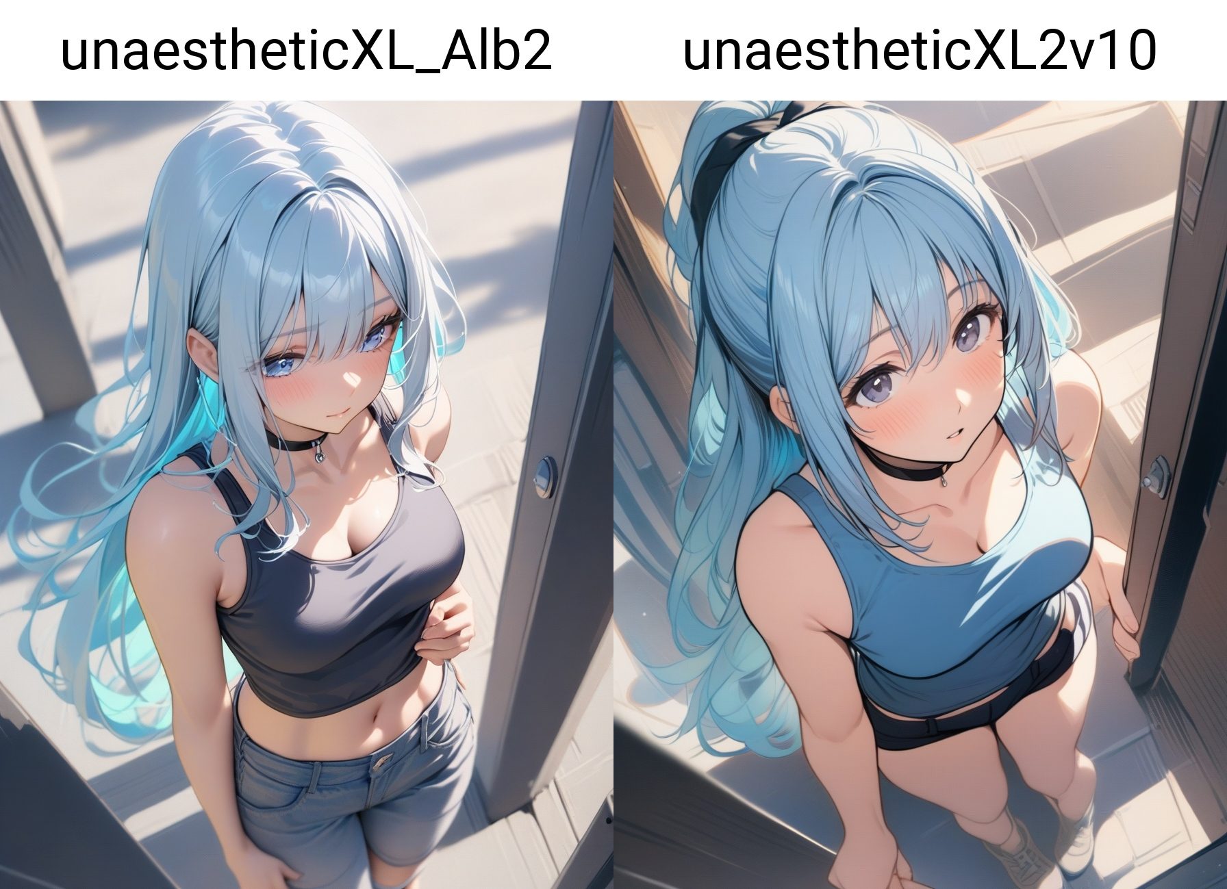 1girl,  solo,  light blue long hair on Tensor.Art