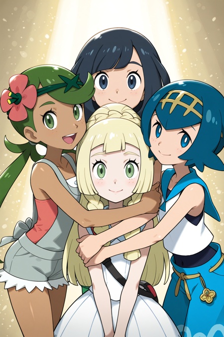 4girls,  sugimori ken,  looking at viewer on Tensor.Art