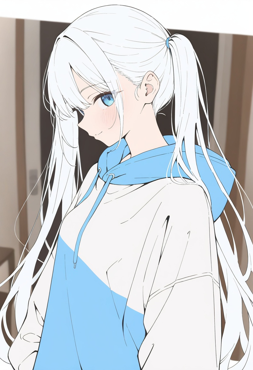 1girl,  solo,  white hair on Tensor.Art