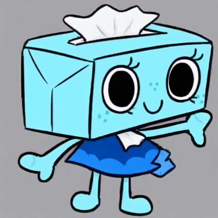 cartoony,  blue scalloped dress,  freckles on cheeks on Tensor.Art