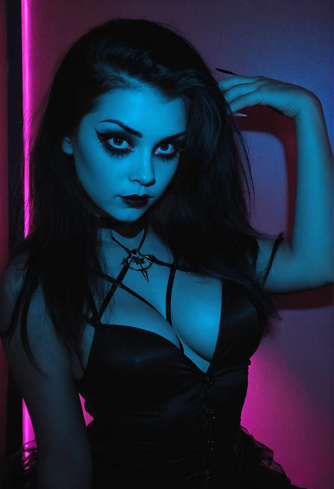 portrait of a young woman,  goth girl,  pinup on Tensor.Art