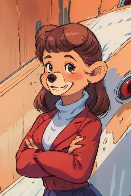 rebecca cunningham,  furry female,  red jacket on Tensor.Art