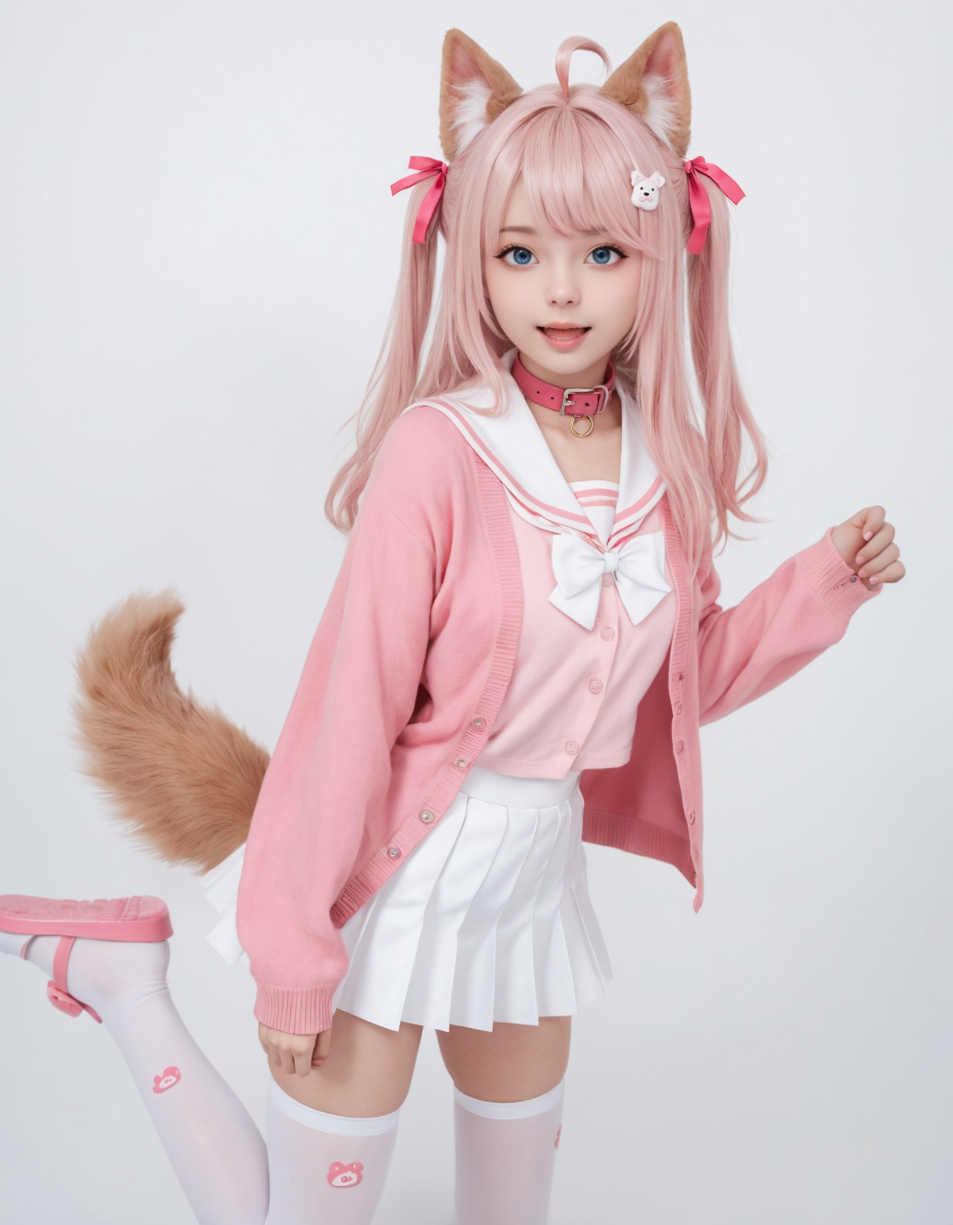 SuchCosplayBreak1girl,  animal ears,  cardigan on Tensor.Art